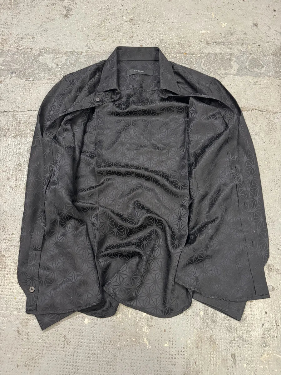AW2006 Givenchy Black Silk Contemporary Shirt XEHfNPJ 4