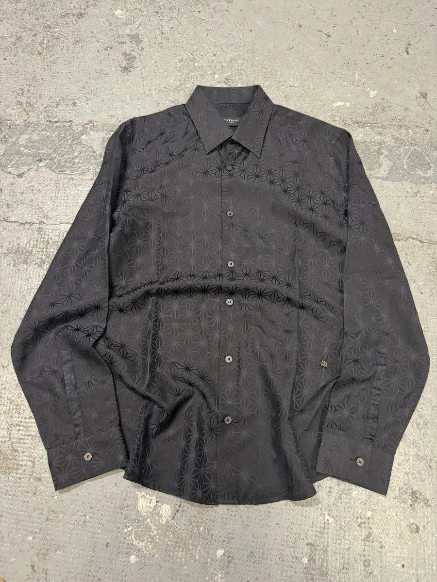 AW2006 Givenchy Black Silk Contemporary Shirt XEHfNPJ 5