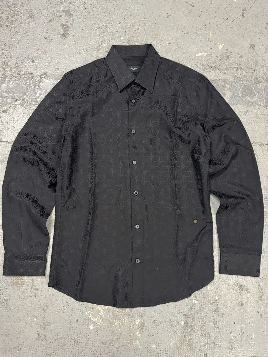 AW2006 Givenchy Black Silk Contemporary Shirt XEHfNPJ 7