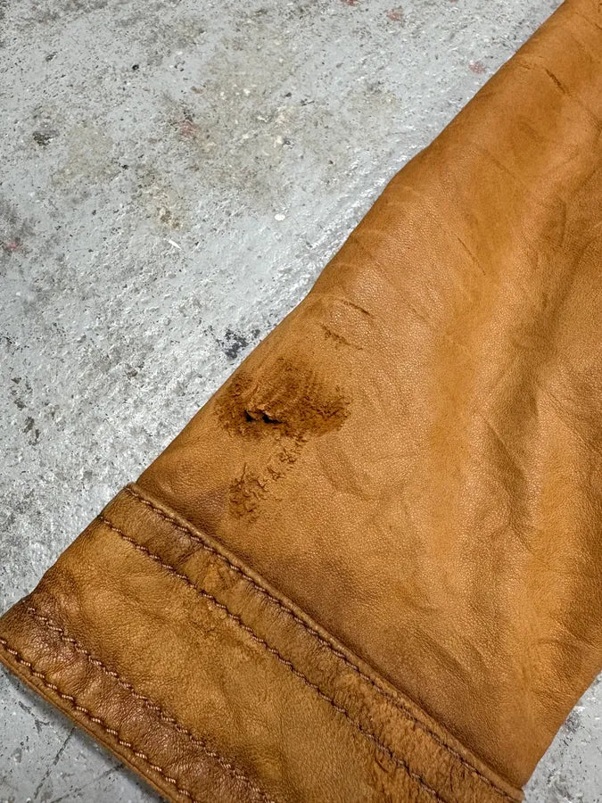 AW2006 Gucci Brown Asymmetrical Leather Jacket (S) rtbBXtA 10