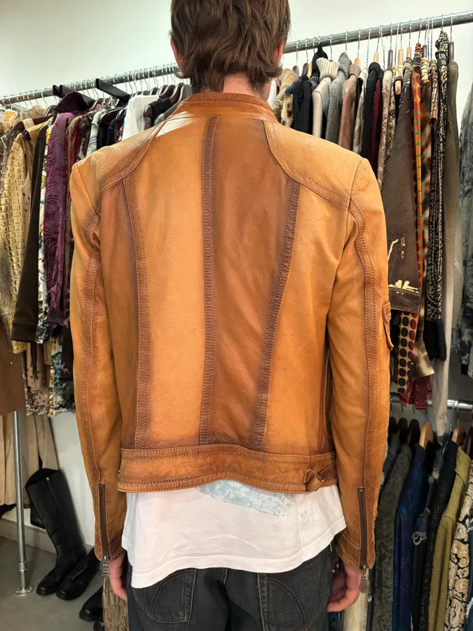AW2006 Gucci Brown Asymmetrical Leather Jacket (S) rtbBXtA 2