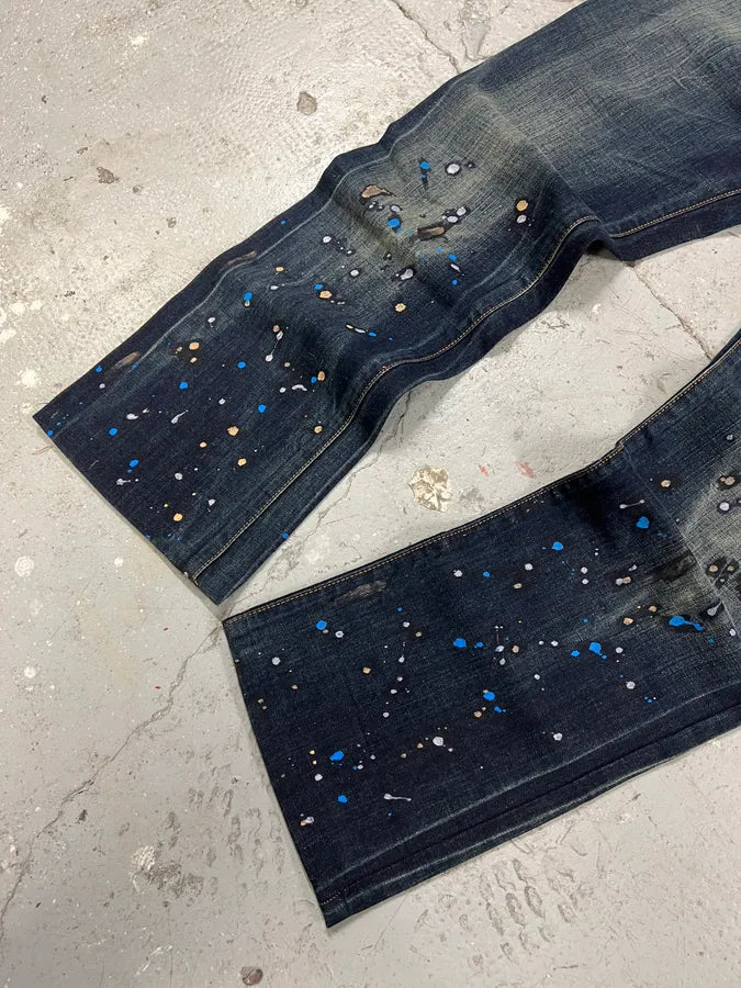 AW2006 Jean Paul Gaultier Distressed Painted Rebel Jeans PaQekJU 3