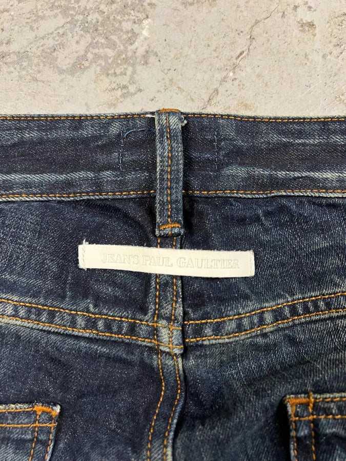 AW2006 Jean Paul Gaultier Distressed Painted Rebel Jeans PaQekJU 7