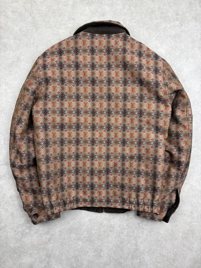 AW2005 Louis Vuitton Reversible Brown Beige Monogram Jacket ZgAclKo 9