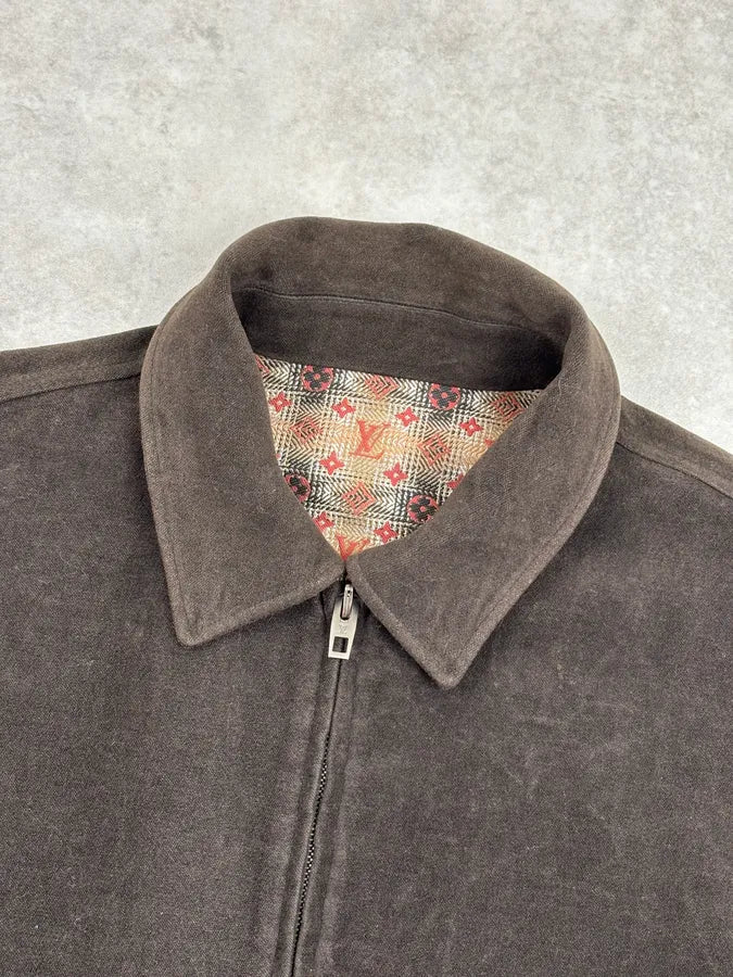 AW2005 Louis Vuitton Reversible Brown Beige Monogram Jacket ZgAclKo 16