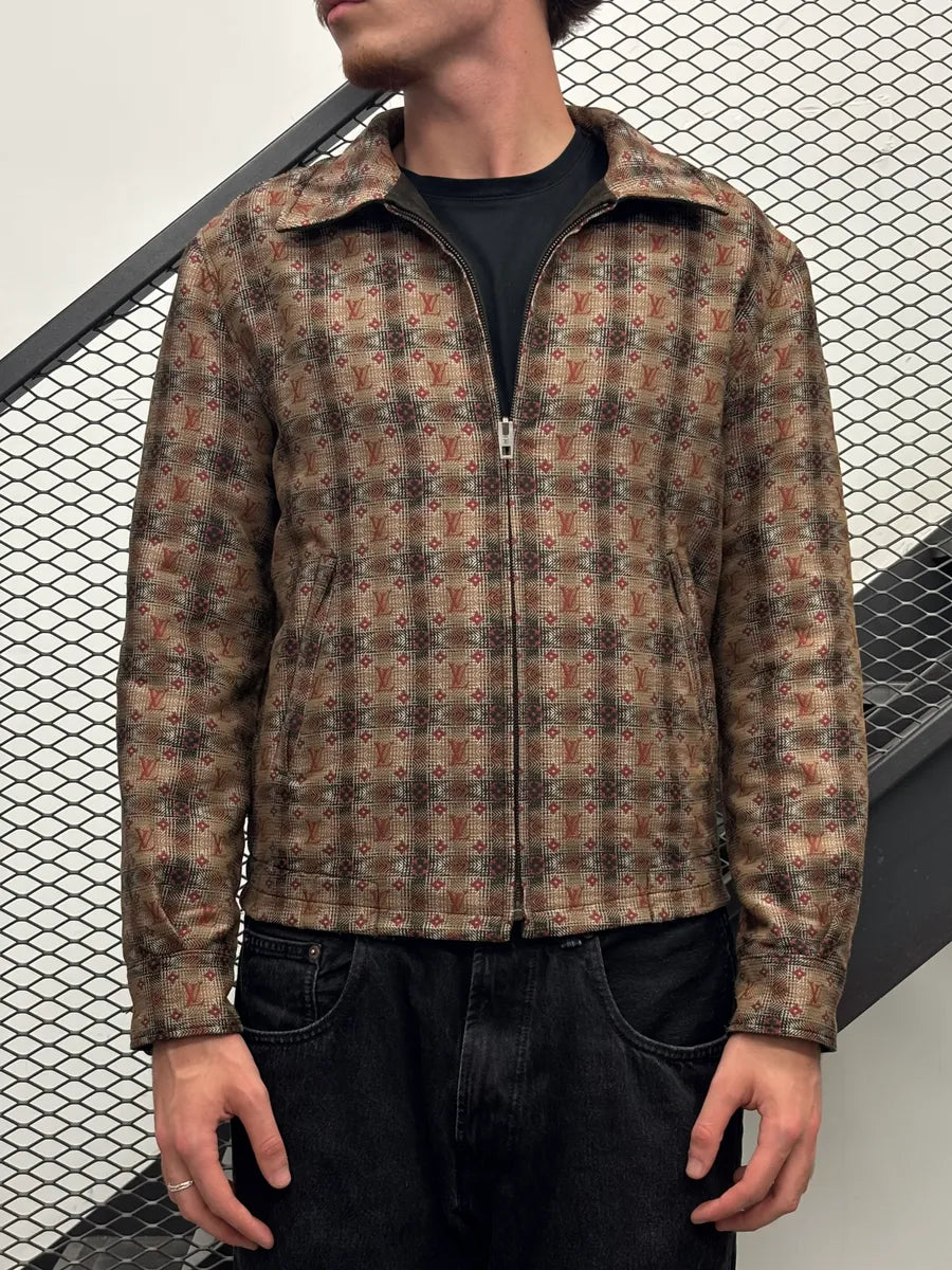 AW2005 Louis Vuitton Reversible Brown Beige Monogram Jacket ZgAclKo 2