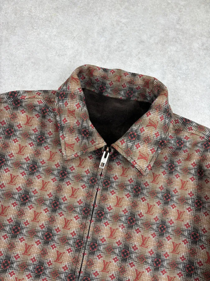 AW2005 Louis Vuitton Reversible Brown Beige Monogram Jacket ZgAclKo 8