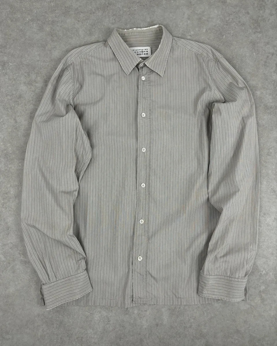 AW2008 Maison Martin Margiela Beige Striped Signature Shirt yPFFhVx 7
