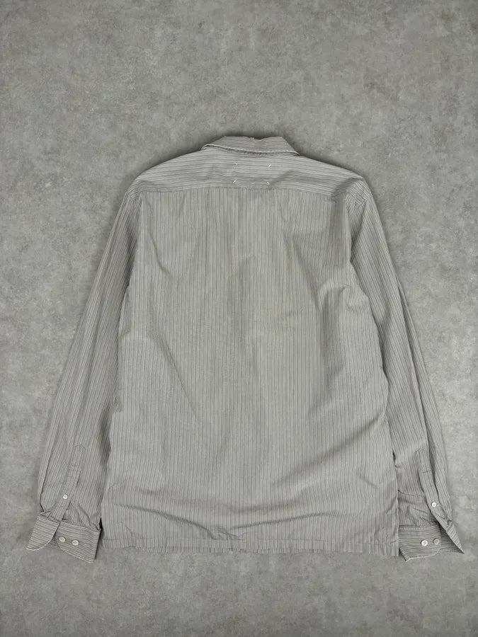 AW2008 Maison Martin Margiela Beige Striped Signature Shirt yPFFhVx 4