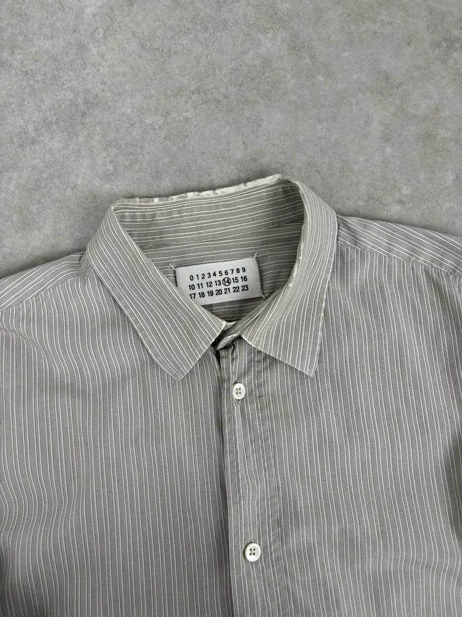 AW2008 Maison Martin Margiela Beige Striped Signature Shirt yPFFhVx 3