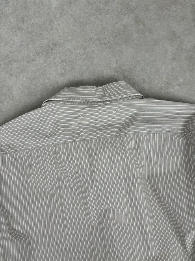 AW2008 Maison Martin Margiela Beige Striped Signature Shirt yPFFhVx 5