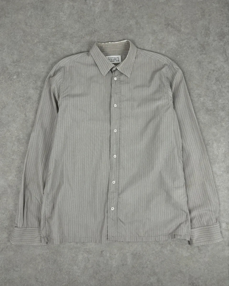 AW2008 Maison Martin Margiela Beige Striped Signature Shirt yPFFhVx 0