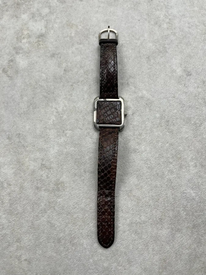 AW2006 Maison Martin Margiela Snakeskin Leather Faceless Watch Bracelet IUGoMJw 0