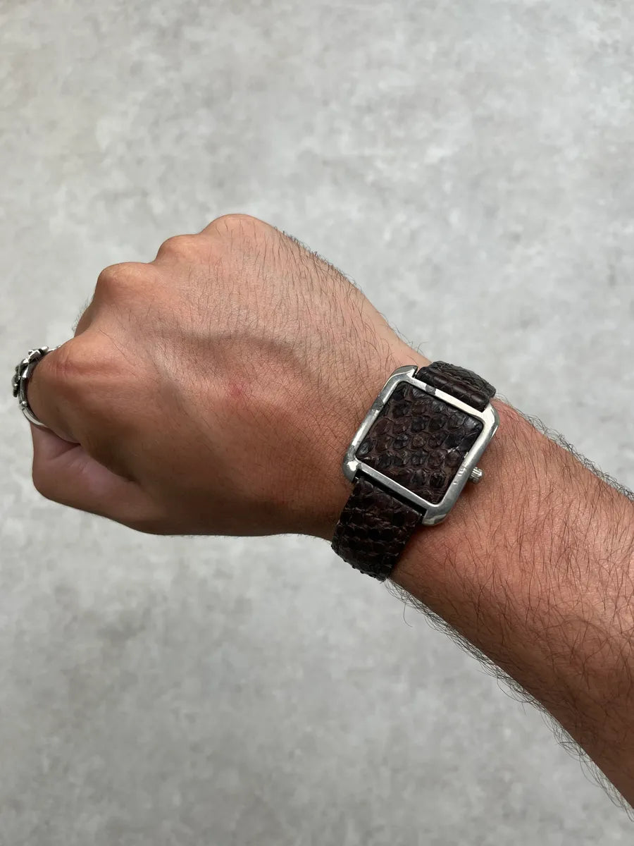 AW2006 Maison Martin Margiela Snakeskin Leather Faceless Watch Bracelet IUGoMJw 1