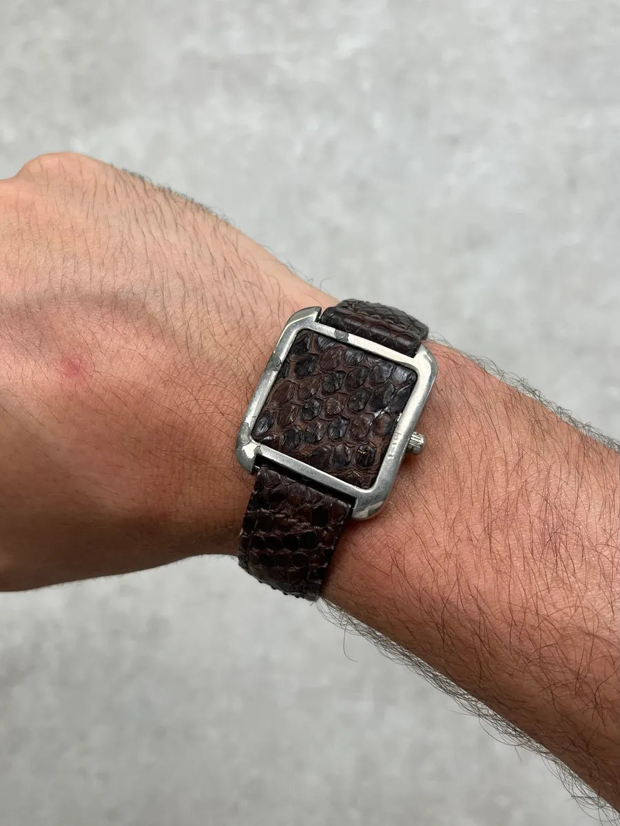 AW2006 Maison Martin Margiela Snakeskin Leather Faceless Watch Bracelet IUGoMJw 2