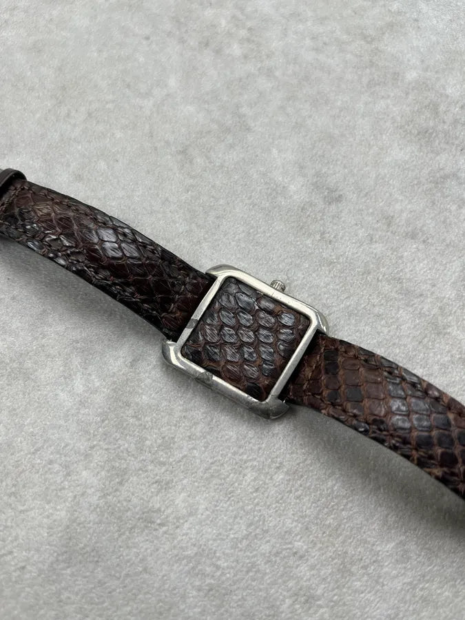 AW2006 Maison Martin Margiela Snakeskin Leather Faceless Watch Bracelet IUGoMJw 4