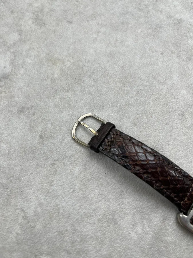AW2006 Maison Martin Margiela Snakeskin Leather Faceless Watch Bracelet IUGoMJw 5