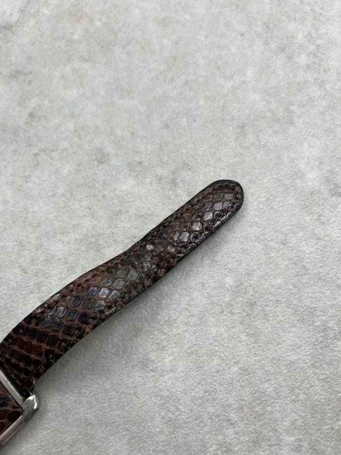 AW2006 Maison Martin Margiela Snakeskin Leather Faceless Watch Bracelet IUGoMJw 6