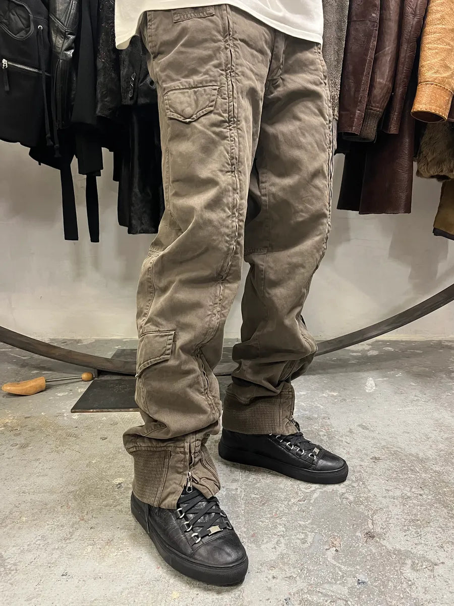 AW2006 Mason’s Full Zip Brown Cargo Military Pants (L) HVMldhH 1