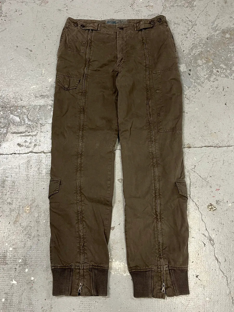 AW2006 Mason’s Full Zip Brown Cargo Military Pants (L) HVMldhH 4