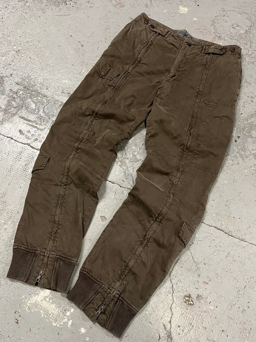 AW2006 Mason’s Full Zip Brown Cargo Military Pants (L) HVMldhH 5