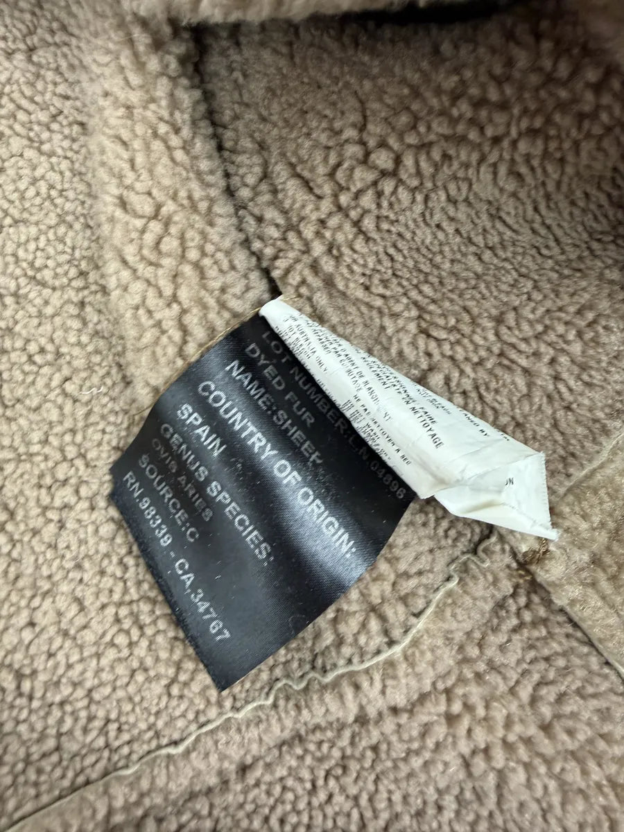 AW2006 Prada Beige Shealing Double Breasted Leather Coat VBkyjHO 11