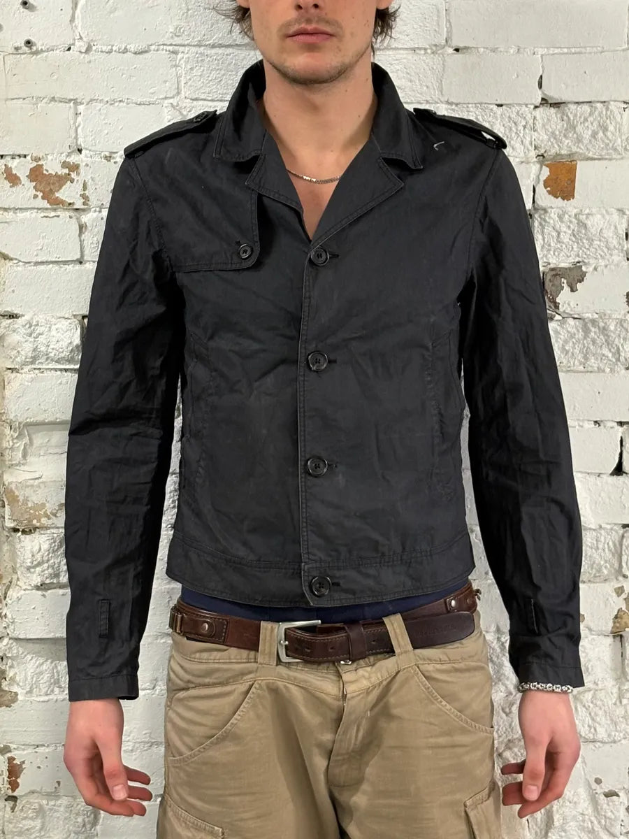 AW2006 Prada Black Cropped Caban Jacket ycuAOrX 1