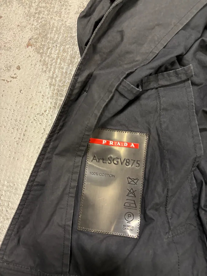 AW2006 Prada Black Cropped Caban Jacket ycuAOrX 10