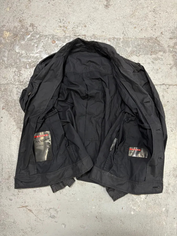 AW2006 Prada Black Cropped Caban Jacket ycuAOrX 6