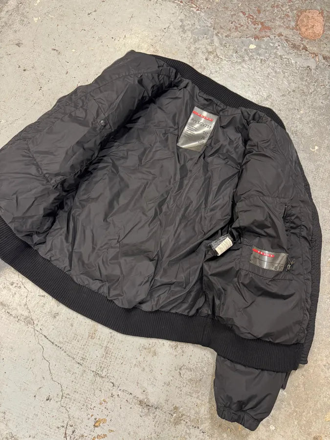 AW2006 Prada Black Minimalist Puffer Jacket JkNyfKR 9