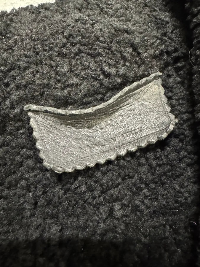 AW2006 Prada Black Shearling Lambskin Leather Jacket (M) IdOCisS 8