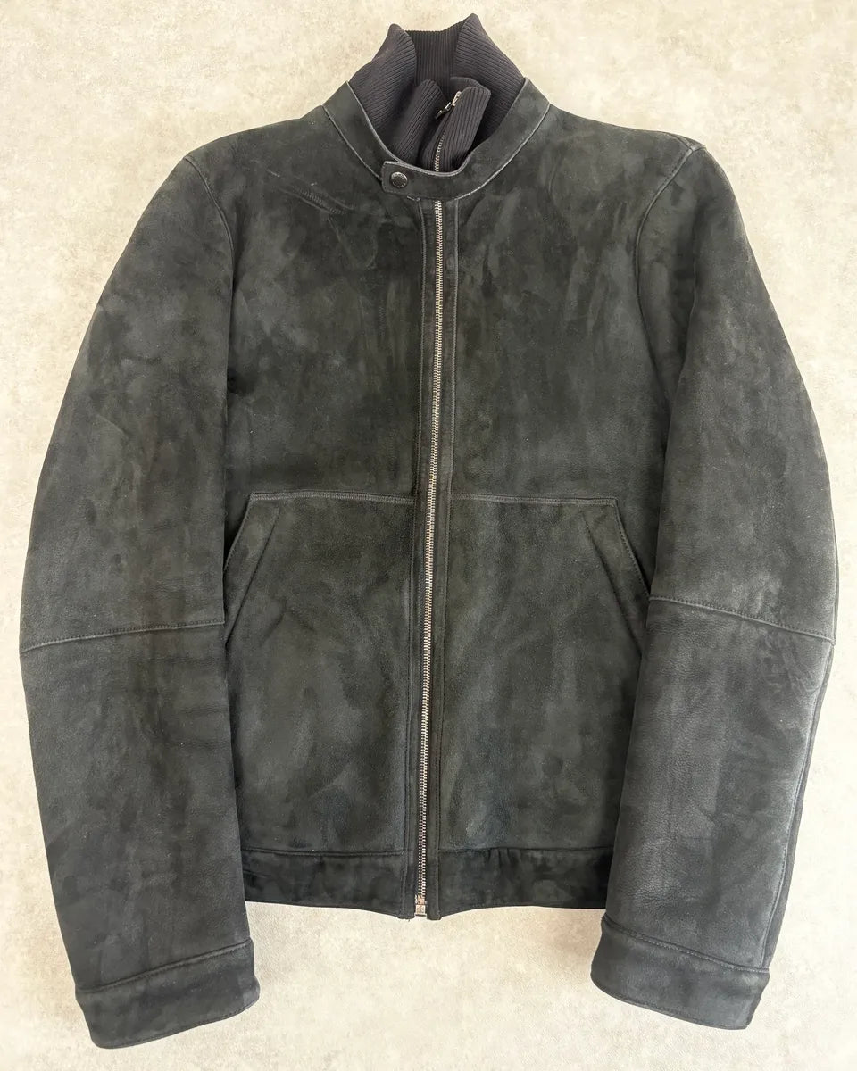 AW2006 Prada Black Sheep Fur Suede Jacket OuGZVvX 0