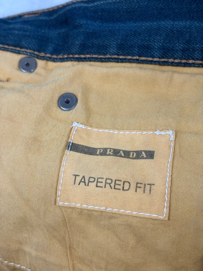 AW2006 Prada Blue Faded Tapered Denim Jeans lkOyciZ 10