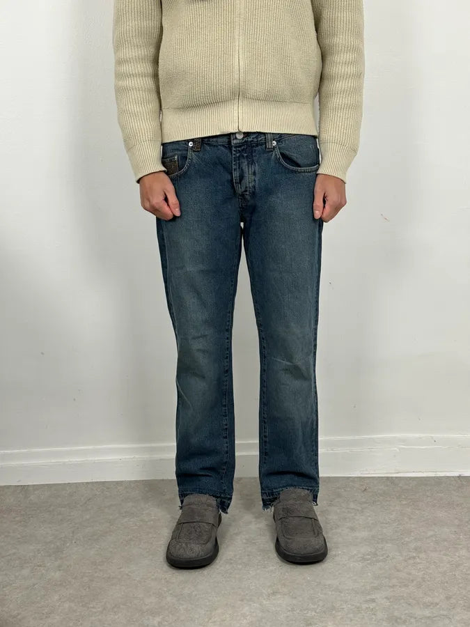 AW2006 Prada Blue Regular Faded Denim Jeans lBUZEwI 1