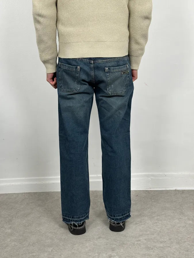AW2006 Prada Blue Regular Faded Denim Jeans lBUZEwI 3