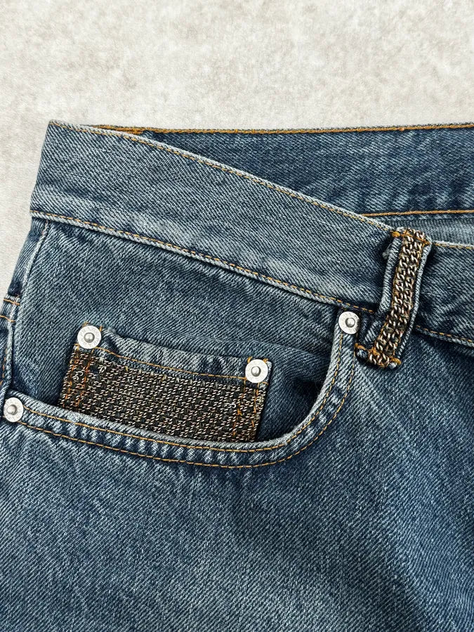 AW2006 Prada Blue Regular Faded Denim Jeans lBUZEwI 8