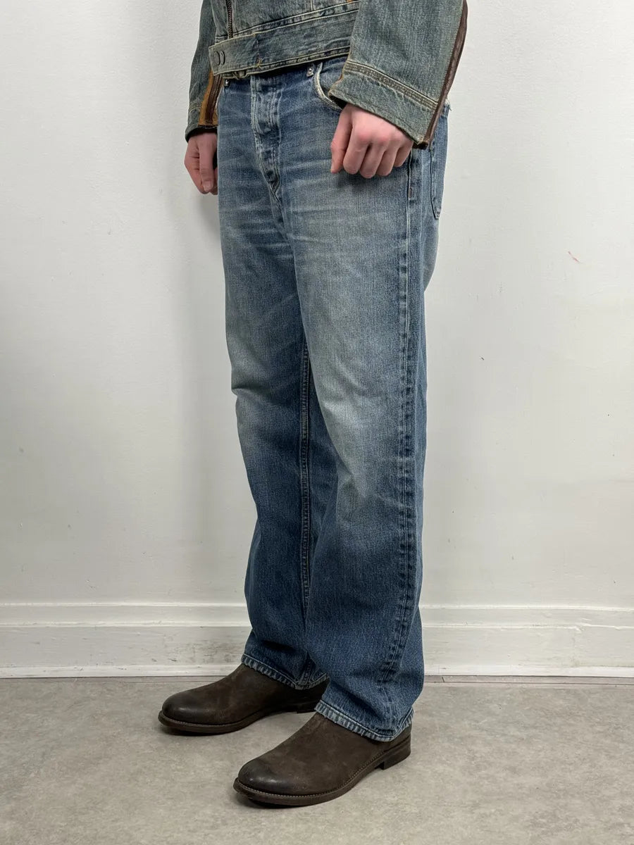 AW2006 Prada Classic Fit Blue Fade Denim Jeans cJoPAEu 3
