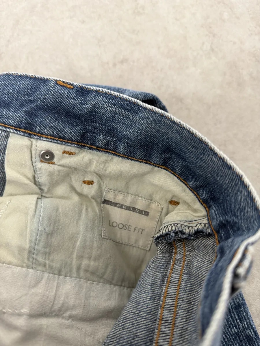 AW2006 Prada Classic Fit Blue Fade Denim Jeans cJoPAEu 6