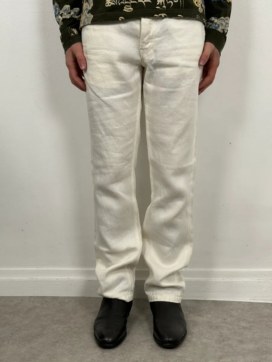 AW2006 Prada Classic Fit White Denim Jeans TmehZJS 1