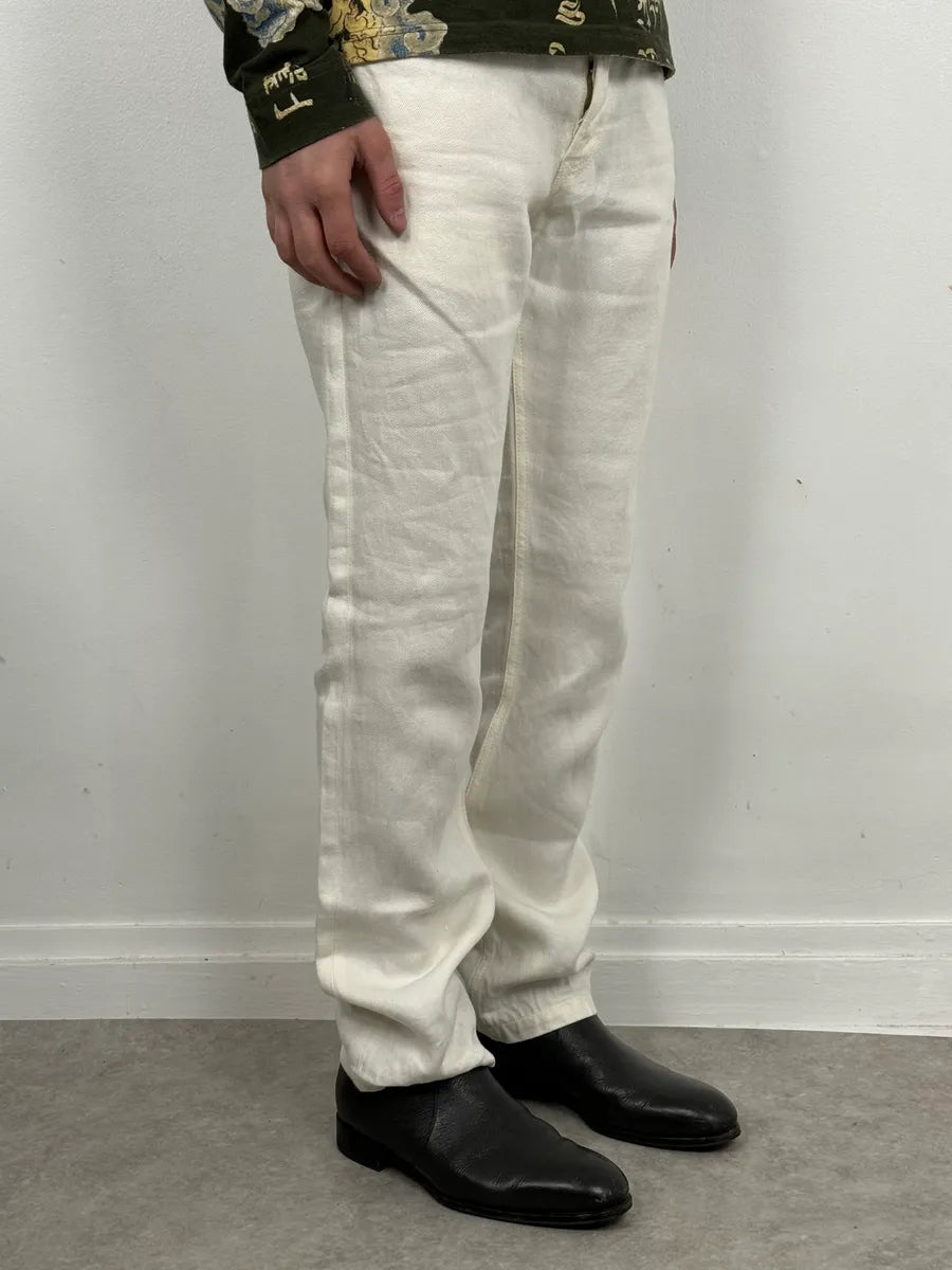 AW2006 Prada Classic Fit White Denim Jeans TmehZJS 2