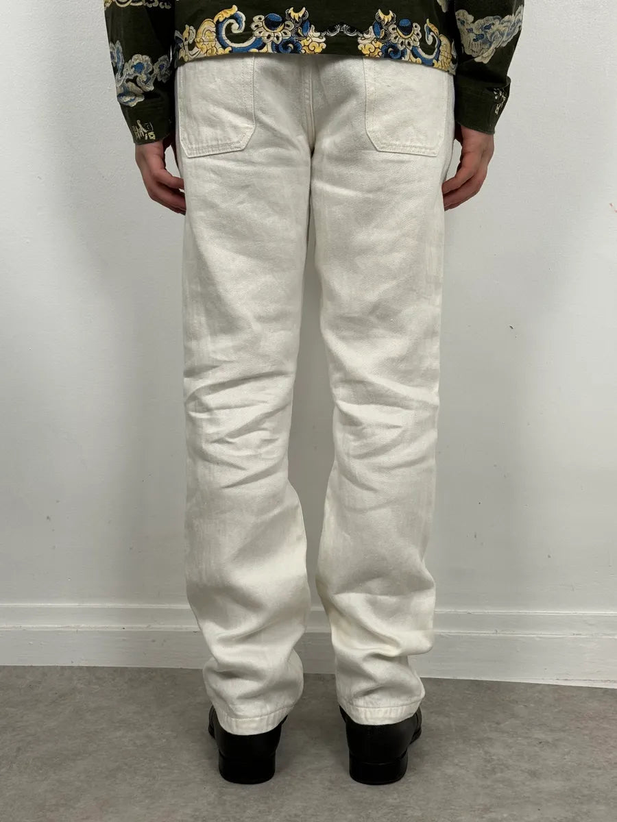 AW2006 Prada Classic Fit White Denim Jeans TmehZJS 3