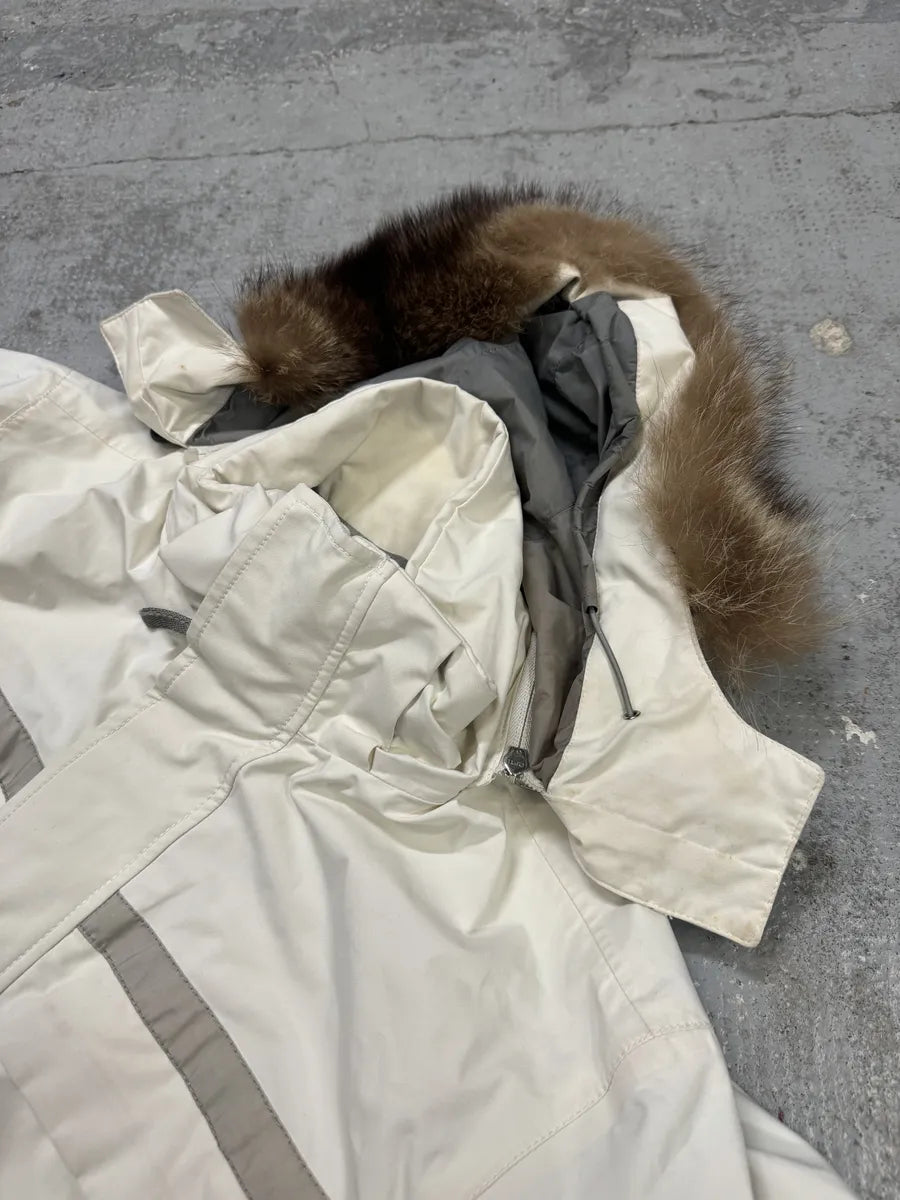 AW2006 Prada Cream Beige White Utility Fur Hooded Jacket QOmxPmR 10