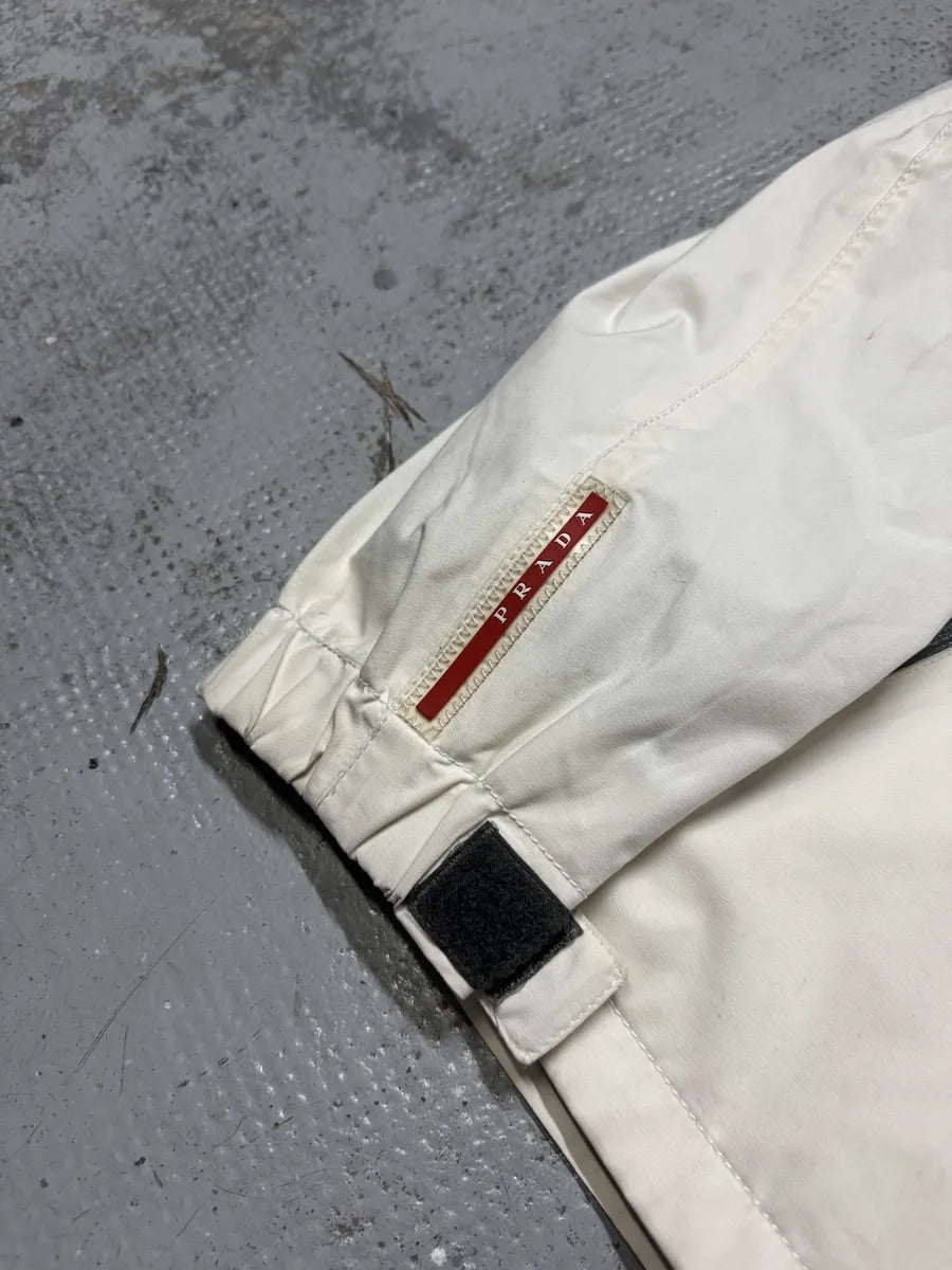 AW2006 Prada Cream Beige White Utility Fur Hooded Jacket QOmxPmR 13