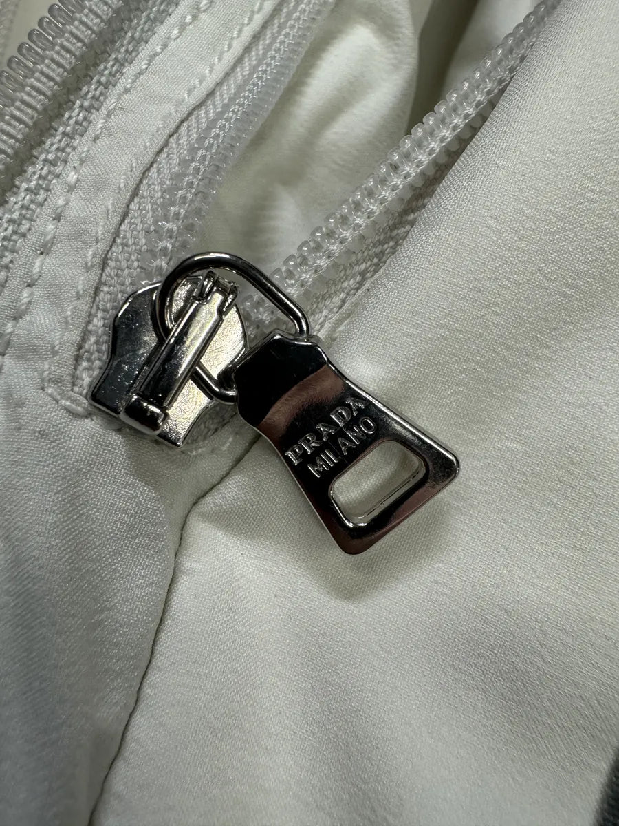 AW2006 Prada Cream Beige White Utility Fur Hooded Jacket QOmxPmR 7