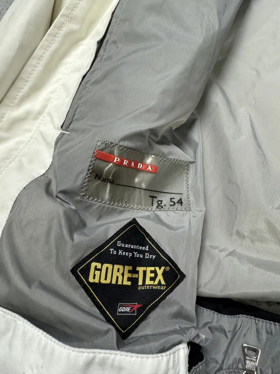 AW2006 Prada Cream Beige White Utility Fur Hooded Jacket QOmxPmR 8