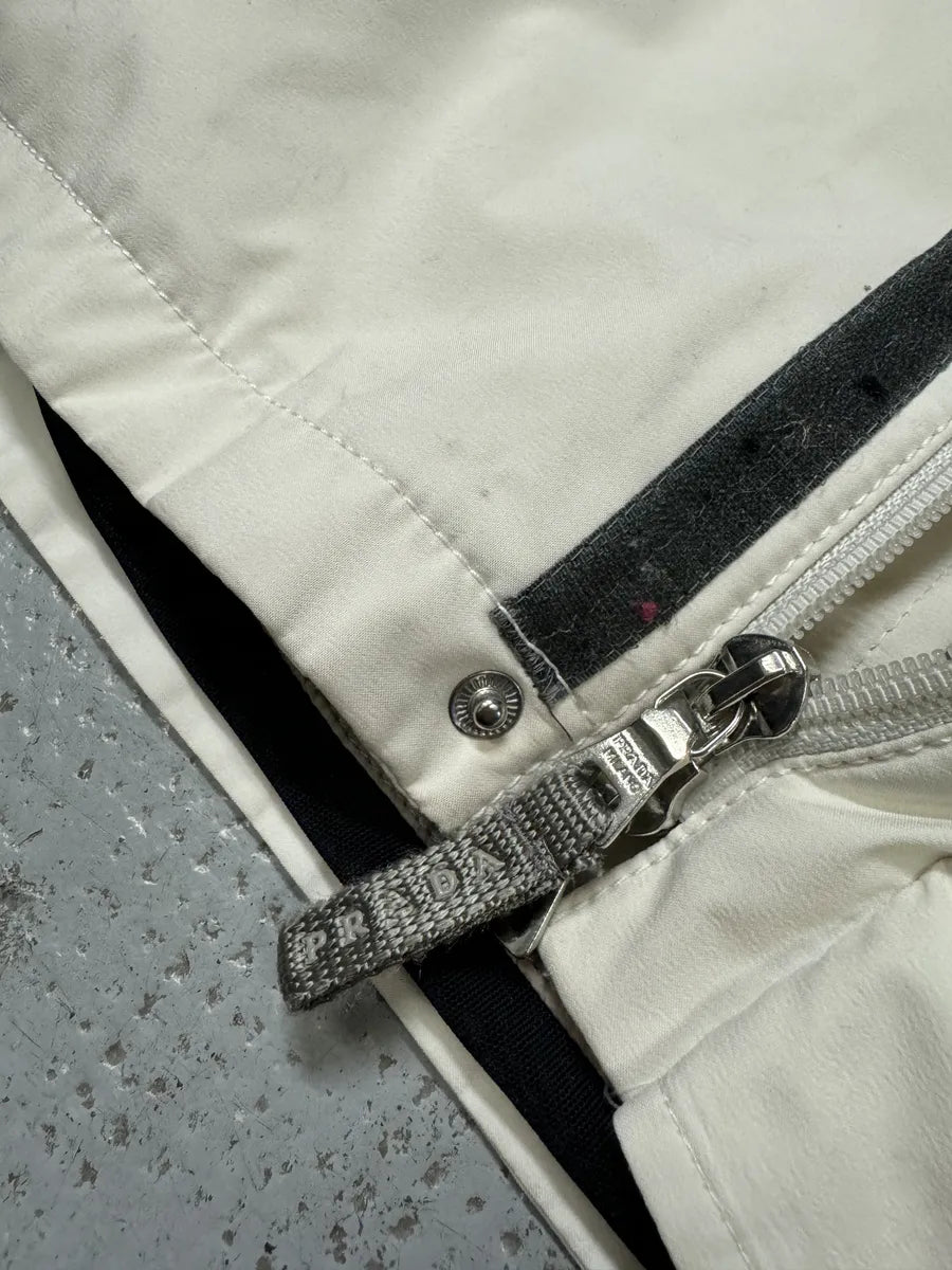 AW2006 Prada Cream Beige White Utility Fur Hooded Jacket QOmxPmR 9