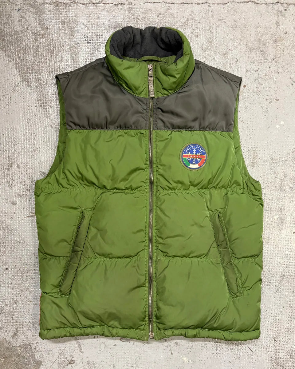 AW2006 Prada Green Ski Puffer Vest QiviteU 0