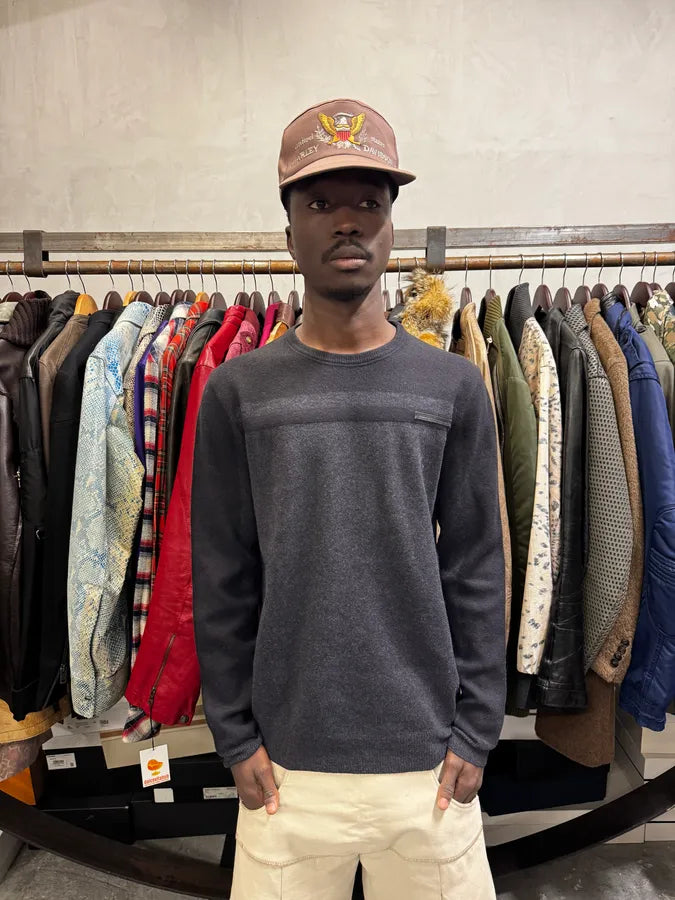 AW2006 Prada Grey & Black Wool Sweater LznxUGQ 1