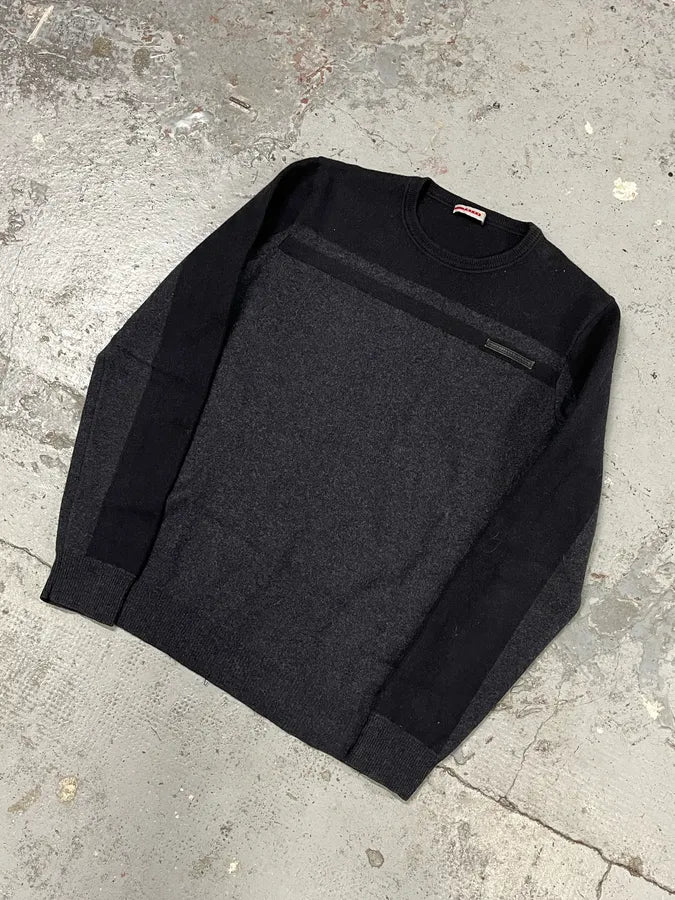 AW2006 Prada Grey & Black Wool Sweater LznxUGQ 3