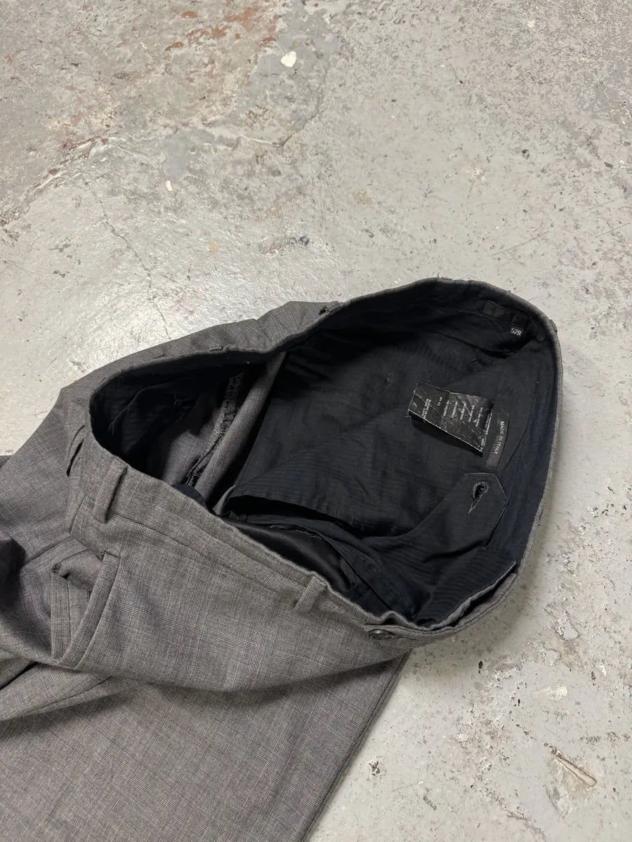 AW2006 Prada Grey Minimalist Wool Suit Blazer & Pants (L) 12